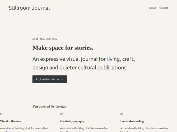Stillroom demo Stillroom WordPress Theme